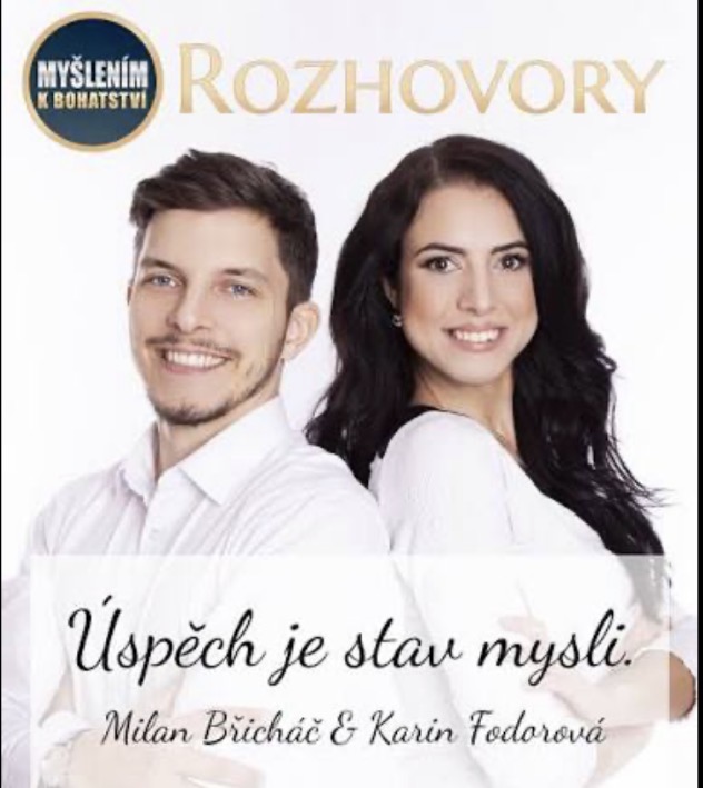 Grafika podcastu Myšlením k bohatství s Karin Břicháč a Milanom Břicháčom